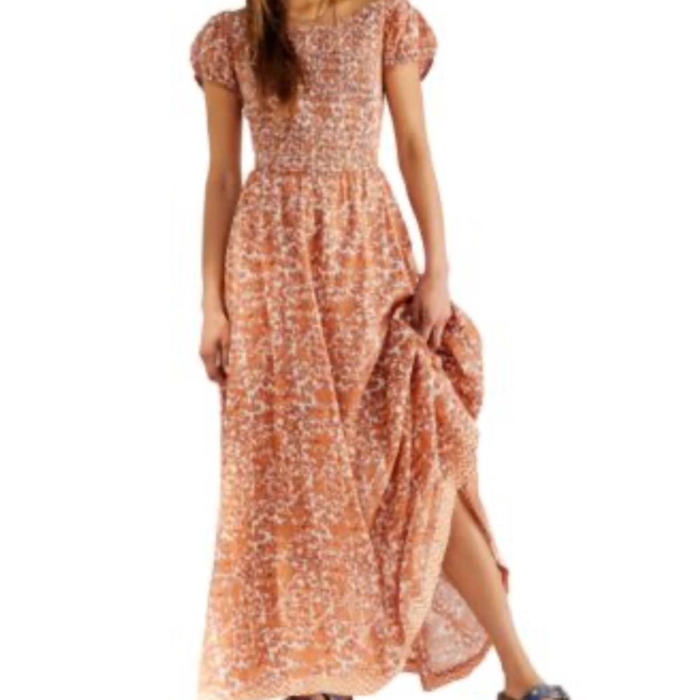 Free people Womens ultra violet maxi dress in tea combo M